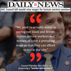 Daily News coverage of legislation to raise wages from Ben Kallos